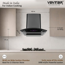 Load image into Gallery viewer, Speed 5G BLDC 60 Voice Enabled Silent Smart Autoclean Chimney (60 cm, 9 Speed Controls, BLDC Technology, 1890 m3/hr)