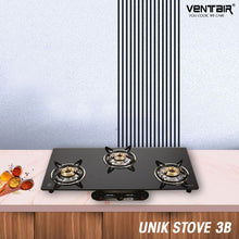 Load image into Gallery viewer, Unik 3B Frameless Glass Gas Stove (3 Burner)