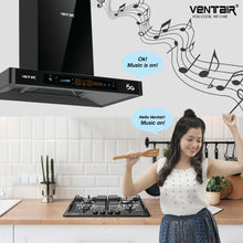 Load image into Gallery viewer, Harmony 5G Musical Voice Enabled Chimney (In-built Bluetooth and Phone, 90cm, 1600 m3h, Smart Auto Clean)