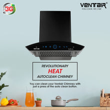 Load image into Gallery viewer, Pluto 60 Auto Clean Chimney (Motion Sensor, 60 cm, 1250 m3h, 11° Filterless Technology)