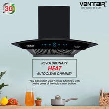 Load image into Gallery viewer, Auto Queen Auto Clean Chimney (Motion Sensor, 60cm, 1200 m3h, 11° Filterless)