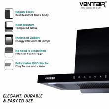 Load image into Gallery viewer, Black Gold Smart Auto Clean Chimney (Motion + Touch, 90cm, 1400 m3h, 11° Filterless Technology)