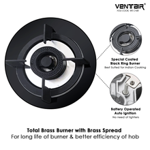 Load image into Gallery viewer, Ventair Glass Gas Hob Chef 4B (4 Burners)