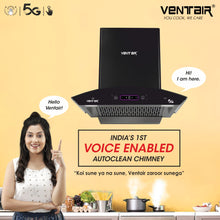 Load image into Gallery viewer, Speed 5G 60 DLX Voice Enabled Chimney (Motion Sensor, 60cm, 1500 m3h, Smart Auto Clean)