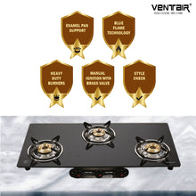 Load image into Gallery viewer, Unik 3B Frameless Glass Gas Stove (3 Burner)