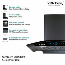 Load image into Gallery viewer, Elantra 90 Auto Clean Chimney (Motion Sensor, 90cm, 1250 m3h, Filterless Technology)