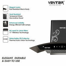 Load image into Gallery viewer, Titanium 90 Smart Auto Clean Chimney (Motion Sensor, 90cm, 1400 m3h, 11° Filterless Technology)