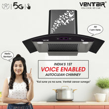 Load image into Gallery viewer, Velocity 5G 90 DLX Voice Enabled Chimney (Smart Auto Clean, 1500 m3h, 11° Filterless)