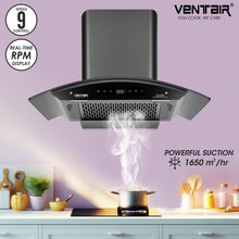 Load image into Gallery viewer, Quiet 90 BLDC Silent Smart Autoclean Chimney (90 cm, 9 Speed Controls, BLDC Technology, 1650 m3/hr)