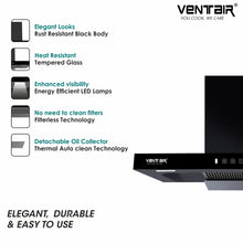 Load image into Gallery viewer, Black Gold Smart Auto Clean Chimney (Motion + Touch, 90cm, 1400 m3h, 11° Filterless Technology)
