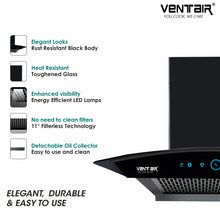 Load image into Gallery viewer, Auto Queen Auto Clean Chimney (Motion Sensor, 60cm, 1200 m3h, 11° Filterless)