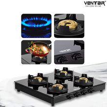 Load image into Gallery viewer, Aura 402 Glass Gas Stove (4 Burners)