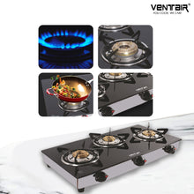 Load image into Gallery viewer, TCH 302 Glass Gas Stove (3 Burner)