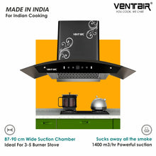 Load image into Gallery viewer, Titanium 90 Smart Auto Clean Chimney (Motion Sensor, 90cm, 1400 m3h, 11° Filterless Technology)