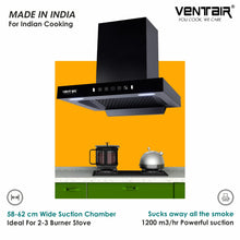 Load image into Gallery viewer, T11- 60 FL Smart Auto Clean Chimney (Motion Sensor, 60cm, 1200 m3h, 11° Filterless)

