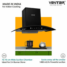 Load image into Gallery viewer, Indigo 75 Smart Auto Clean Chimney (Motion Sensor, 75cm, 1400 m3h, 11° Filterless Technology)
