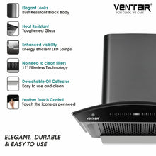 Load image into Gallery viewer, Simphony 60 Musical Smart Auto Clean Chimney (60cm, 1400 m3h, Radio and Bluetooth, Filterless)
