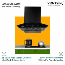 Load image into Gallery viewer, Pluto 60 Auto Clean Chimney (Motion Sensor, 60 cm, 1250 m3h, 11° Filterless Technology)