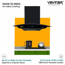 Load image into Gallery viewer, Auto Queen Auto Clean Chimney (Motion Sensor, 60cm, 1200 m3h, 11° Filterless)