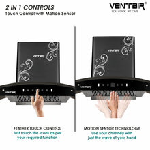 Load image into Gallery viewer, Titanium 90 Smart Auto Clean Chimney (Motion Sensor, 90cm, 1400 m3h, 11° Filterless Technology)