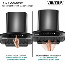 Load image into Gallery viewer, V8-60 DLX Smart Auto Clean Chimney (Motion Sensor, 60cm, 1200 m3h, 11° Baffle Filter)