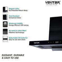Load image into Gallery viewer, Peace BLDC Silent Smart Autoclean Chimney (9 Speed Controls, BLDC Technology, 1650 m3/hr)