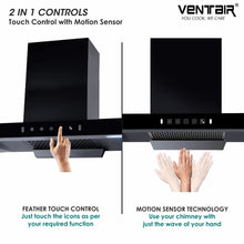 Load image into Gallery viewer, Black Gold Smart Auto Clean Chimney (Motion + Touch, 90cm, 1400 m3h, 11° Filterless Technology)