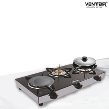 Load image into Gallery viewer, TCH 302 Glass Gas Stove (3 Burner)