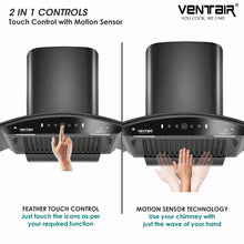 Load image into Gallery viewer, V8-90 DLX Smart Auto Clean Chimney (Motion Sensor, 90cm, 1400 m3h, 11 Degree Baffle Filter)