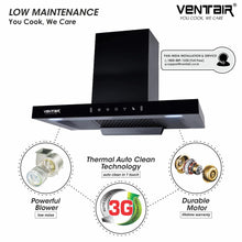 Load image into Gallery viewer, Black Gold Smart Auto Clean Chimney (Motion + Touch, 90cm, 1400 m3h, 11° Filterless Technology)