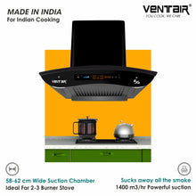 Load image into Gallery viewer, Bharat 5G Music 60 - Voice Enabled Smart Auto Clean Chimney (In-built Bluetooth, 60cm, 1500 m3h, 11° Baffle Filter)