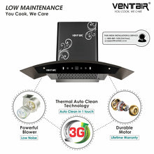 Load image into Gallery viewer, Titanium 90 Smart Auto Clean Chimney (Motion Sensor, 90cm, 1400 m3h, 11° Filterless Technology)