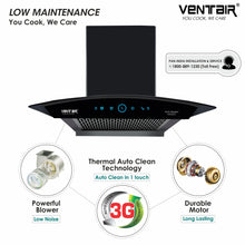 Load image into Gallery viewer, Auto Queen Auto Clean Chimney (Motion Sensor, 60cm, 1200 m3h, 11° Filterless)