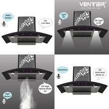 Load image into Gallery viewer, Velocity 5G 90 DLX Voice Enabled Chimney (Smart Auto Clean, 1500 m3h, 11° Filterless)