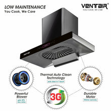 Load image into Gallery viewer, Silencia Silent Autoclean Chimney ((Motion + Touch, 90cm, 4 Speed Controls, 1500 m3/hr)