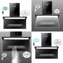 Load image into Gallery viewer, Seven Eleven Voice Enabled Chimney (Smart Auto Clean , 90cm,1600 m3h, Filterless)