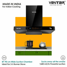 Load image into Gallery viewer, Harmony 5G Musical Voice Enabled Chimney (In-built Bluetooth and Phone, 90cm, 1600 m3h, Smart Auto Clean)