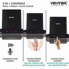 Load image into Gallery viewer, Speed 5G 60 DLX Voice Enabled Chimney (Motion Sensor, 60cm, 1500 m3h, Smart Auto Clean)