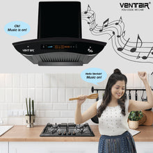 Load image into Gallery viewer, Bharat 5G Music 60 - Voice Enabled Smart Auto Clean Chimney (In-built Bluetooth, 60cm, 1500 m3h, 11° Baffle Filter)