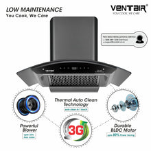 Load image into Gallery viewer, Quiet 90 BLDC Silent Smart Autoclean Chimney (90 cm, 9 Speed Controls, BLDC Technology, 1650 m3/hr)