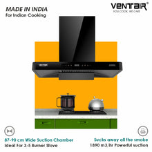 Load image into Gallery viewer, Emerald DLX 90 BLDC Silent Smartclean Chimney (9 Speed Controls, BLDC Technology, 1890 m3/hr)