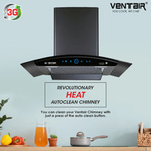 Load image into Gallery viewer, Elantra 75 Auto Clean Chimney (Motion Sensor, 75cm, 1250 m3h, Filterless Technology)