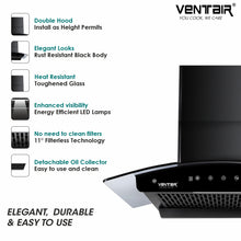 Load image into Gallery viewer, Vanilla 60 Auto Clean Chimney (Motion Sensor, 60cm, 1350 m3h, Filterless Technology)