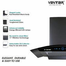 Load image into Gallery viewer, Elantra 75 Auto Clean Chimney (Motion Sensor, 75cm, 1250 m3h, Filterless Technology)