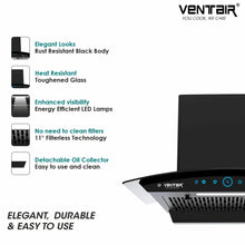 Load image into Gallery viewer, Cherry 60 Auto Clean Chimney (Motion Sensor, 60cm, 1400 m3h, Filterless Technology)