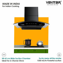 Load image into Gallery viewer, Vanilla 60 Auto Clean Chimney (Motion Sensor, 60cm, 1350 m3h, Filterless Technology)