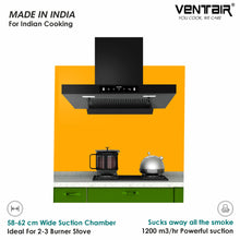 Load image into Gallery viewer, Tulip 60 Auto Clean Chimney (Motion Sensor, 60cm, 1200 m3h, Filterless Technology)