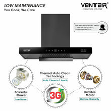 Load image into Gallery viewer, ARC DLX 75 Smart Auto Clean Chimney (Motion Sensor, 75cm, 1500 m3h, Filterless Technology)