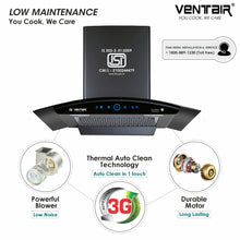 Load image into Gallery viewer, Elantra 75 Auto Clean Chimney (Motion Sensor, 75cm, 1250 m3h, Filterless Technology)