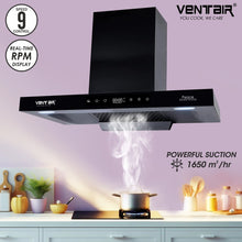 Load image into Gallery viewer, Peace BLDC Silent Smart Autoclean Chimney (9 Speed Controls, BLDC Technology, 1650 m3/hr)